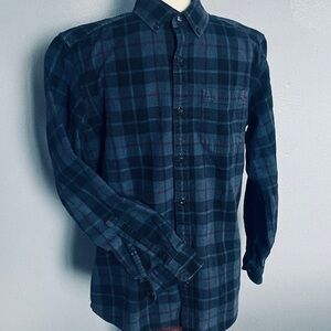 Eddie Bauer Flannel Button-Down Men's Shirt Blue Plaid size M